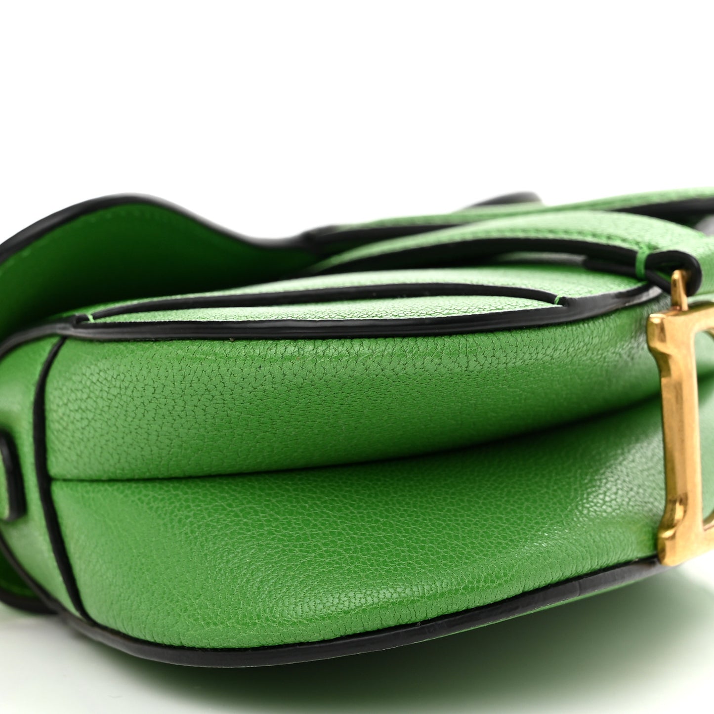 Goatskin Micro Saddle Bag Green