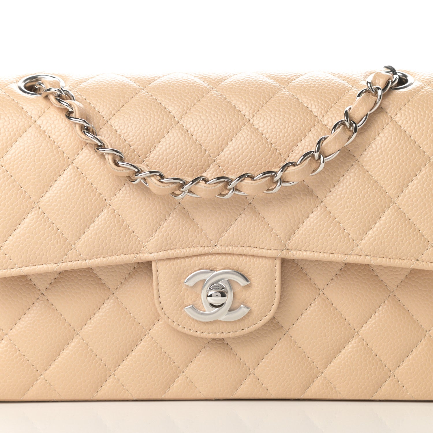 Chanel Caviar Quilted Small Double Flap Beige 8 of 11