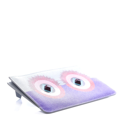 Fendi Vitello Elite Studded Hypnoteyes Zip Pouch Polvere Multicolor 4 of 6