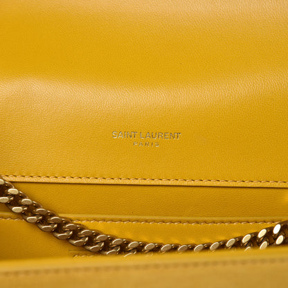 Saint Laurent Suede Medium Classic Monogram Kate Tassel Satchel Saffron Yellow 7 of 9