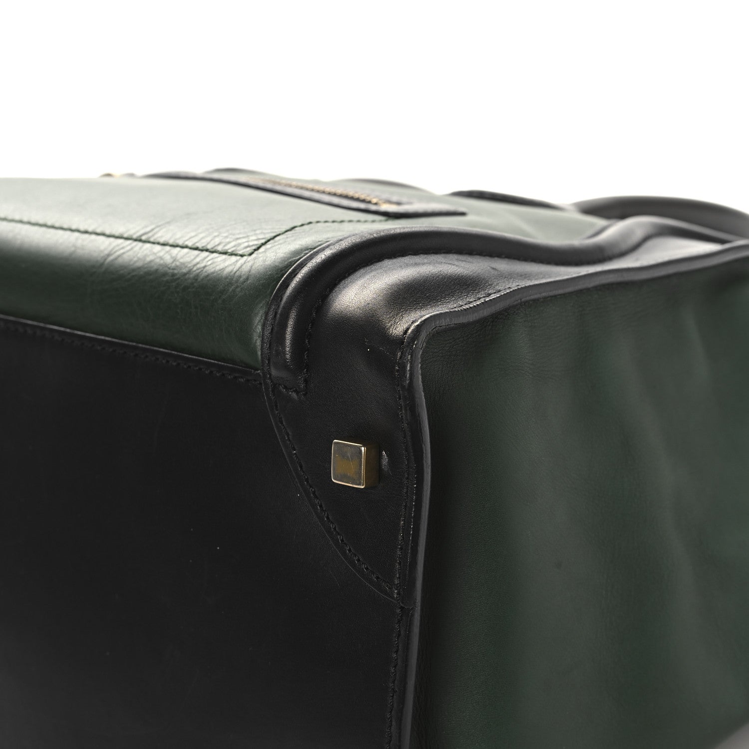 Celine Smooth Calfskin Mini Bi-Color Luggage Forest Black 8 of 14