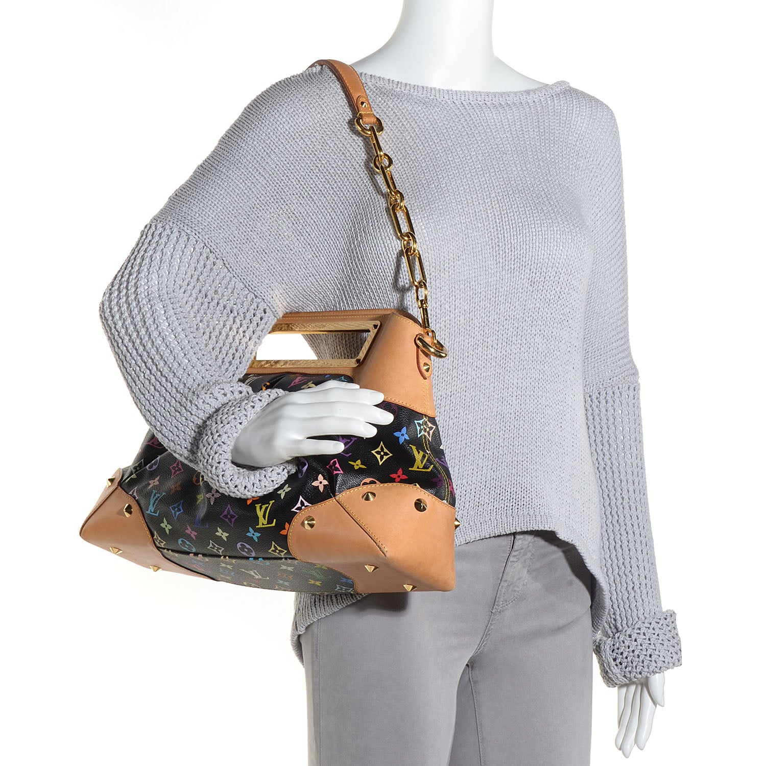 Louis Vuitton Monogram Multicolor Judy GM Black 2 of 7