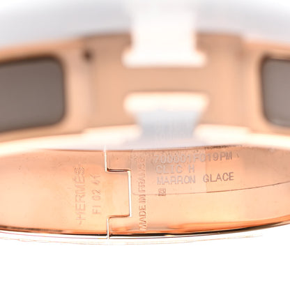 Hermes Enamel Narrow Clic Clac H Bracelet PM Marron Glace 4 of 5
