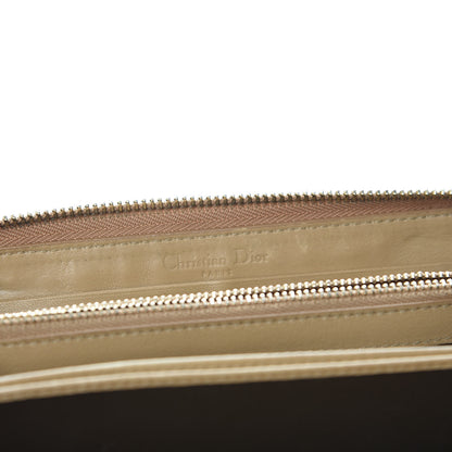 Christian Dior Patent Cannage Lady Dior Continental Zip Wallet Beige 11 of 14