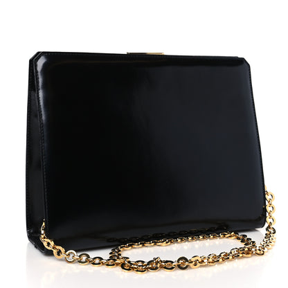 Salvatore Ferragamo Brushed Calfskin Gancini Trifolio Chain Bag Black 3 of 8