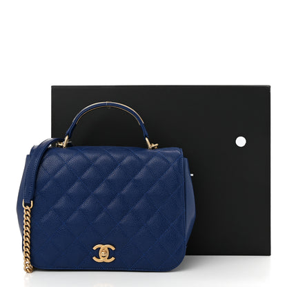Chanel Caviar Large Carry Around Flap Bag Blue 11 of 11