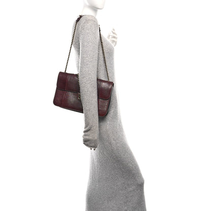 Chanel Lizard Lambskin Quilted Large Perfect Edge Flap Burgundy 2 of 10