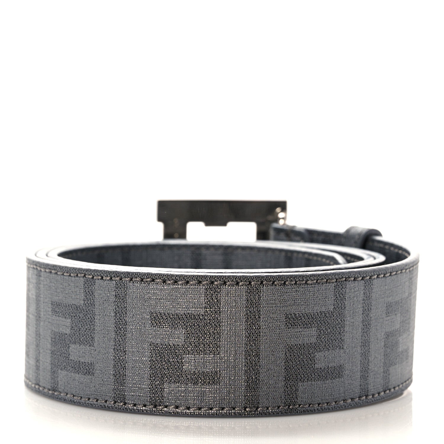 Fendi Zucca Spalmati College Belt 110 44 Grey Blue 2 of 4