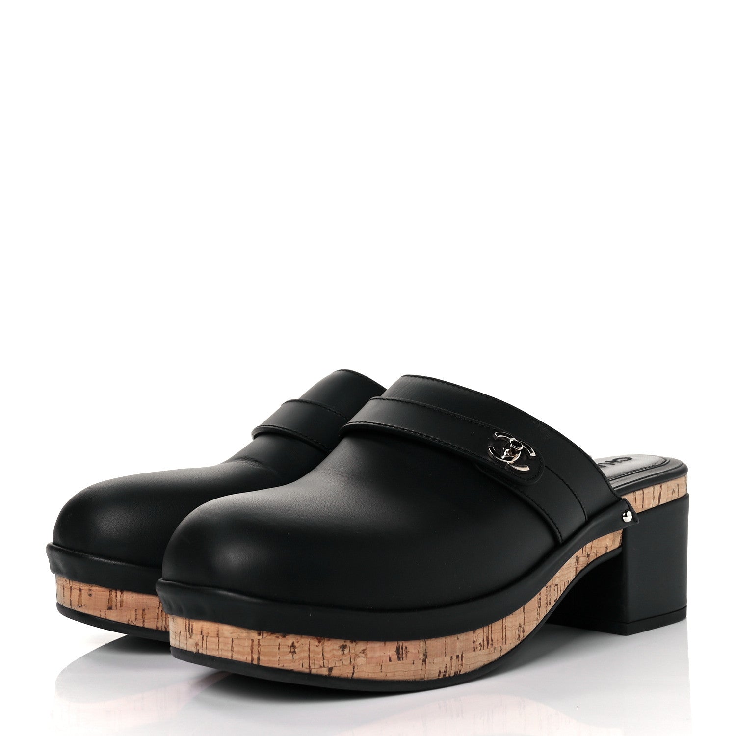 Chanel Calfskin CC Turn Lock Clogs 42 Black 3 of 9