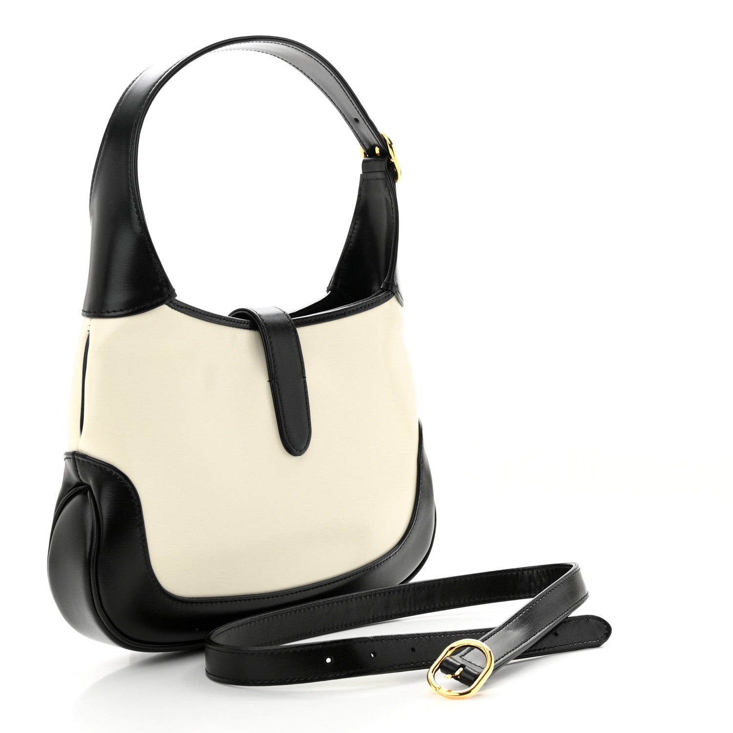 Gucci Boarded Dyana Lux Calfskin Bi-Color Small Jackie 1961 Hobo Mystic White Black 3 of 11