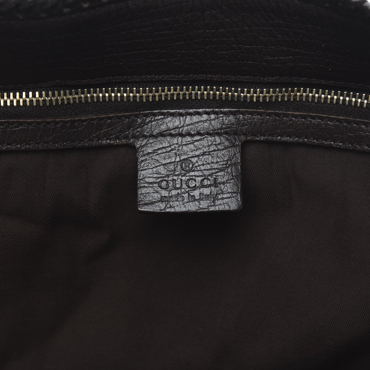 Gucci Monogram Large Horsebit Chain Hobo Dark Brown 6 of 12