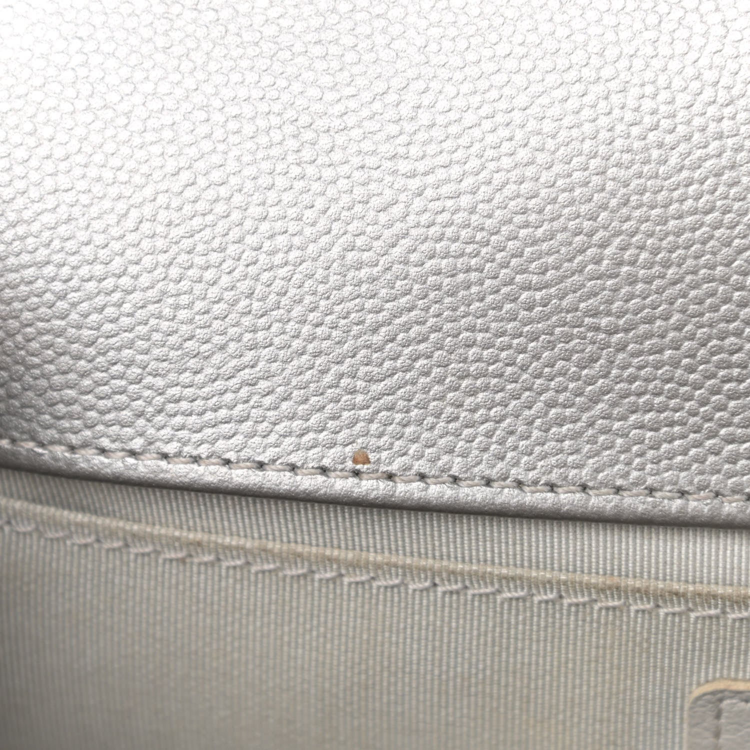 Chanel Metallic Caviar Quilted Medium Boy Flap Silver 13 of 16