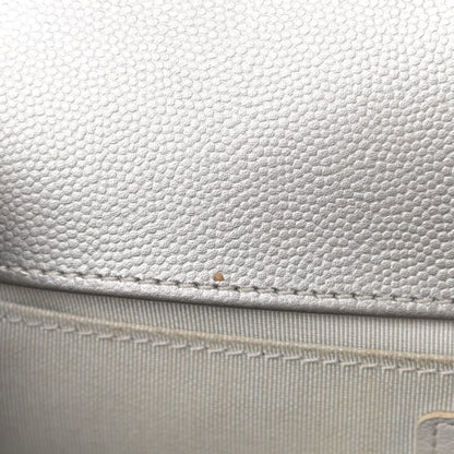 Chanel Metallic Caviar Quilted Medium Boy Flap Silver 13 of 16