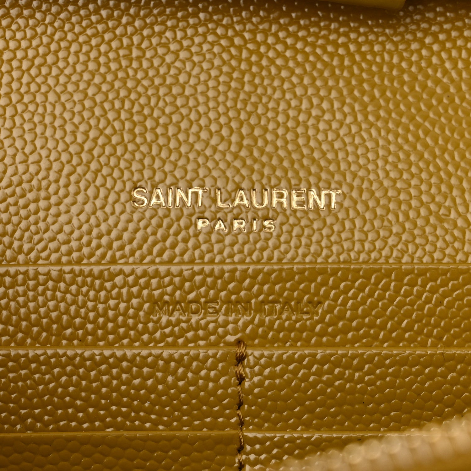Saint Laurent Grain De Poudre Matelasse Chevron Monogram Chain Wallet Light Chartreuse 6 of 10
