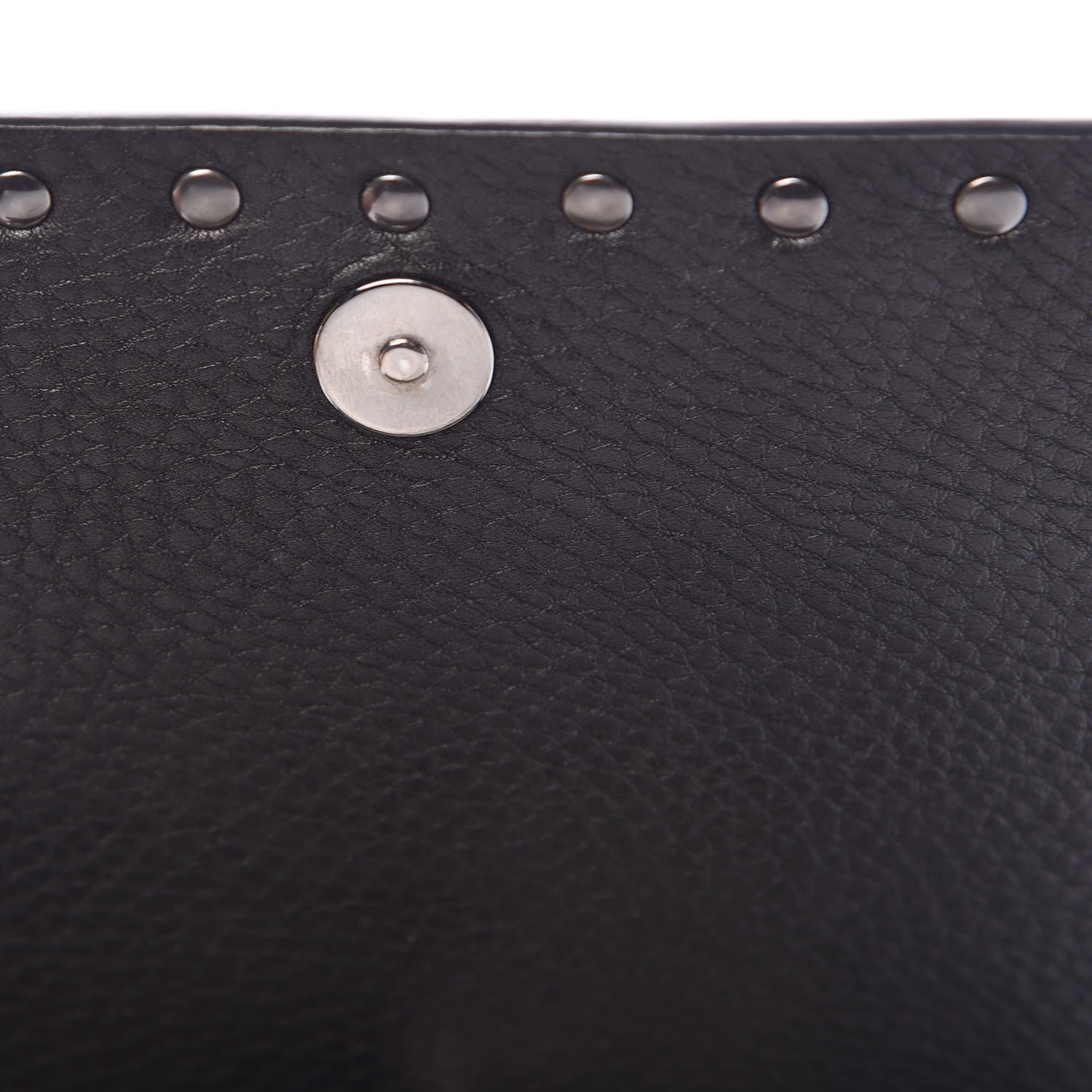 Valentino Garavani Grained Calfskin Onyx Rockstud Rolling Wallet on Chain Black 9 of 11