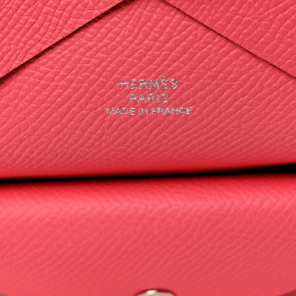 Hermes Epsom Calvi Duo Card Case Rose Azalee 6 of 8