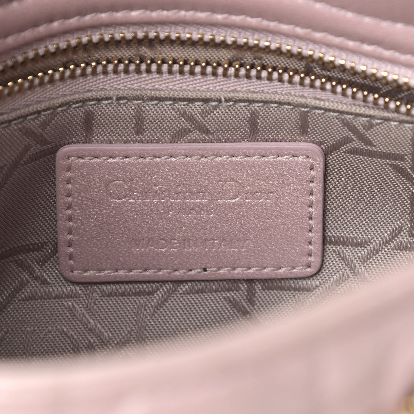 Metallic Lambskin Cannage Mini Lady Dior Lotus