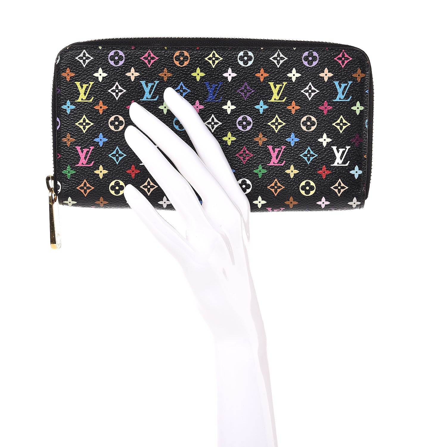 Louis Vuitton Monogram Multicolor Zippy Wallet Black Grenade 2 of 7