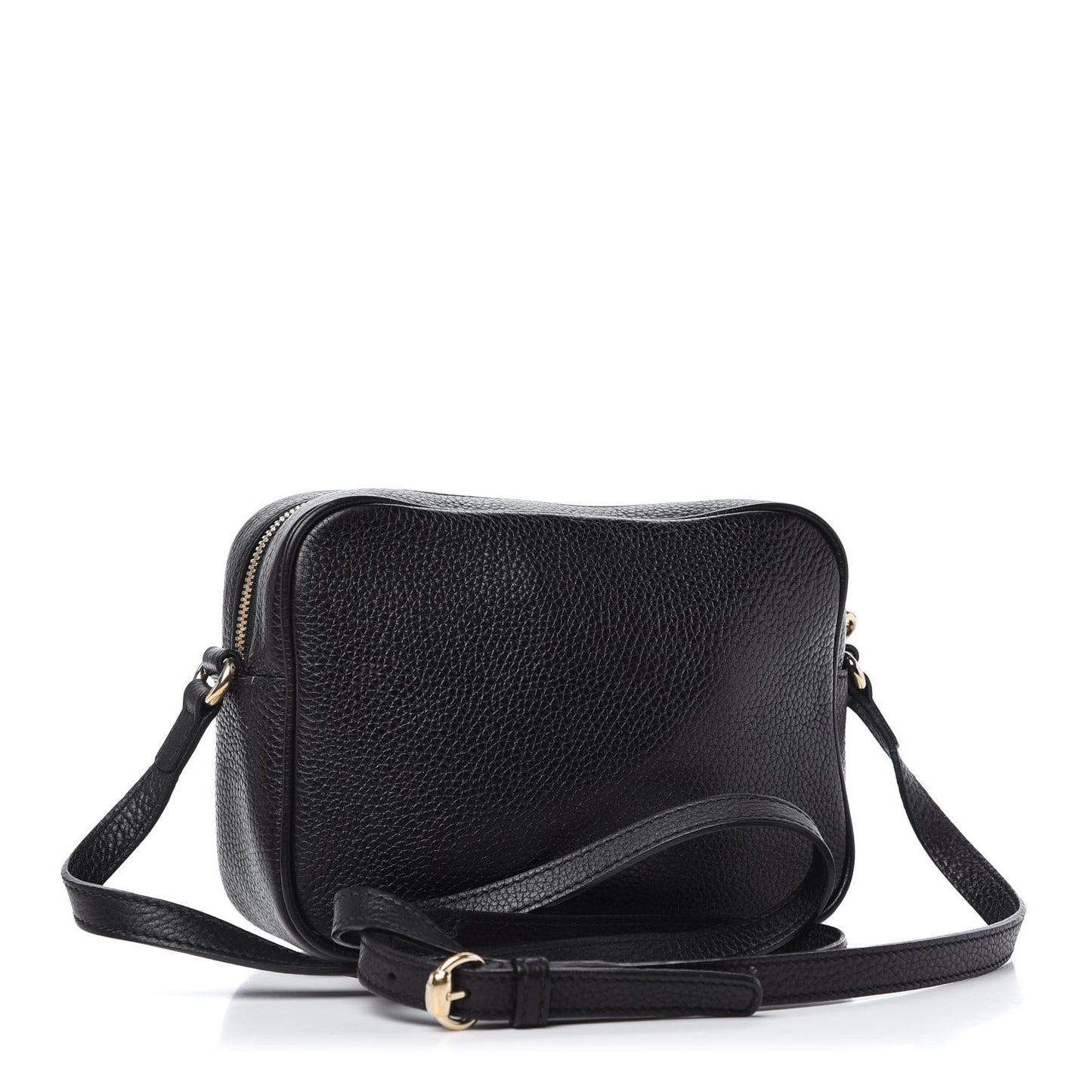 Pebbled Calfskin Small Soho Disco Bag Black