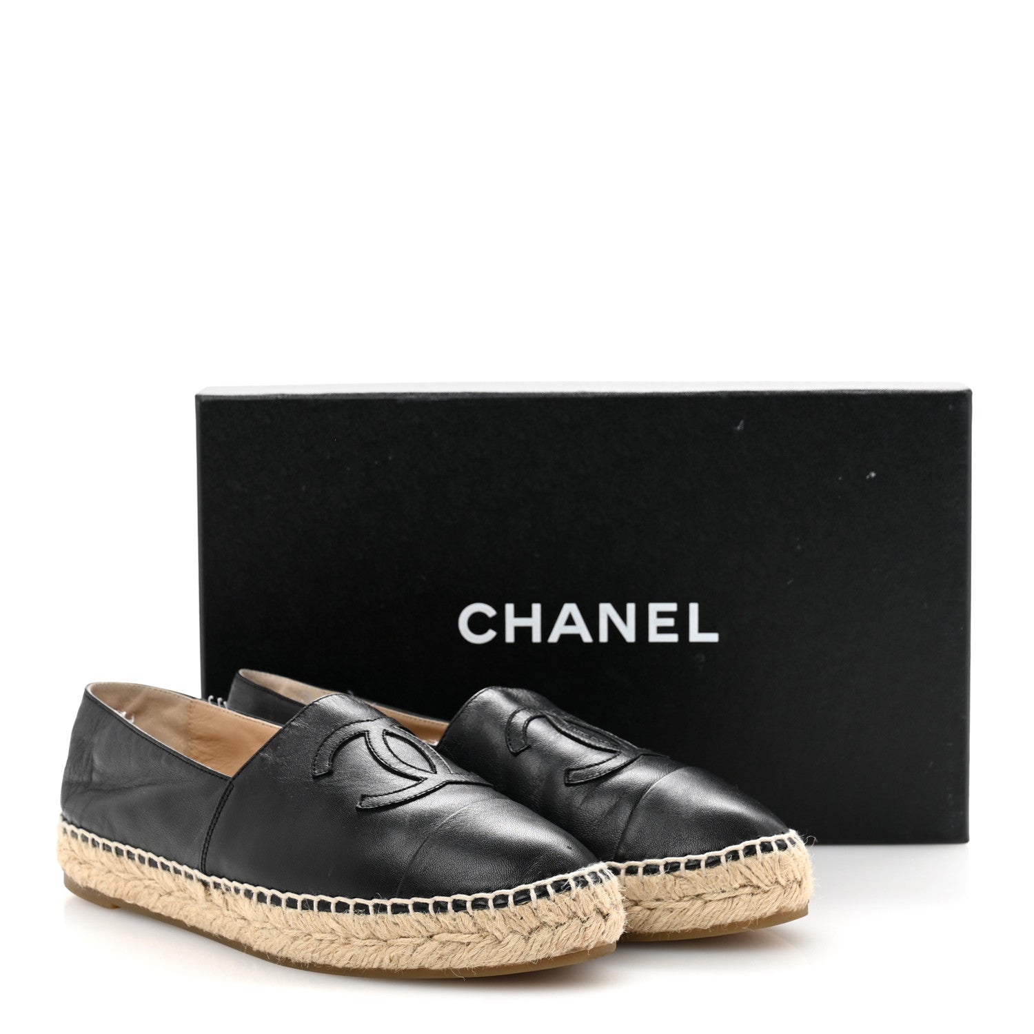 Chanel Lambskin CC Espadrilles 37 Black 10 of 10