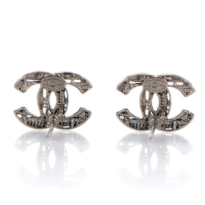 Chanel CC Chain Earrings Dark Silver 3 of 5