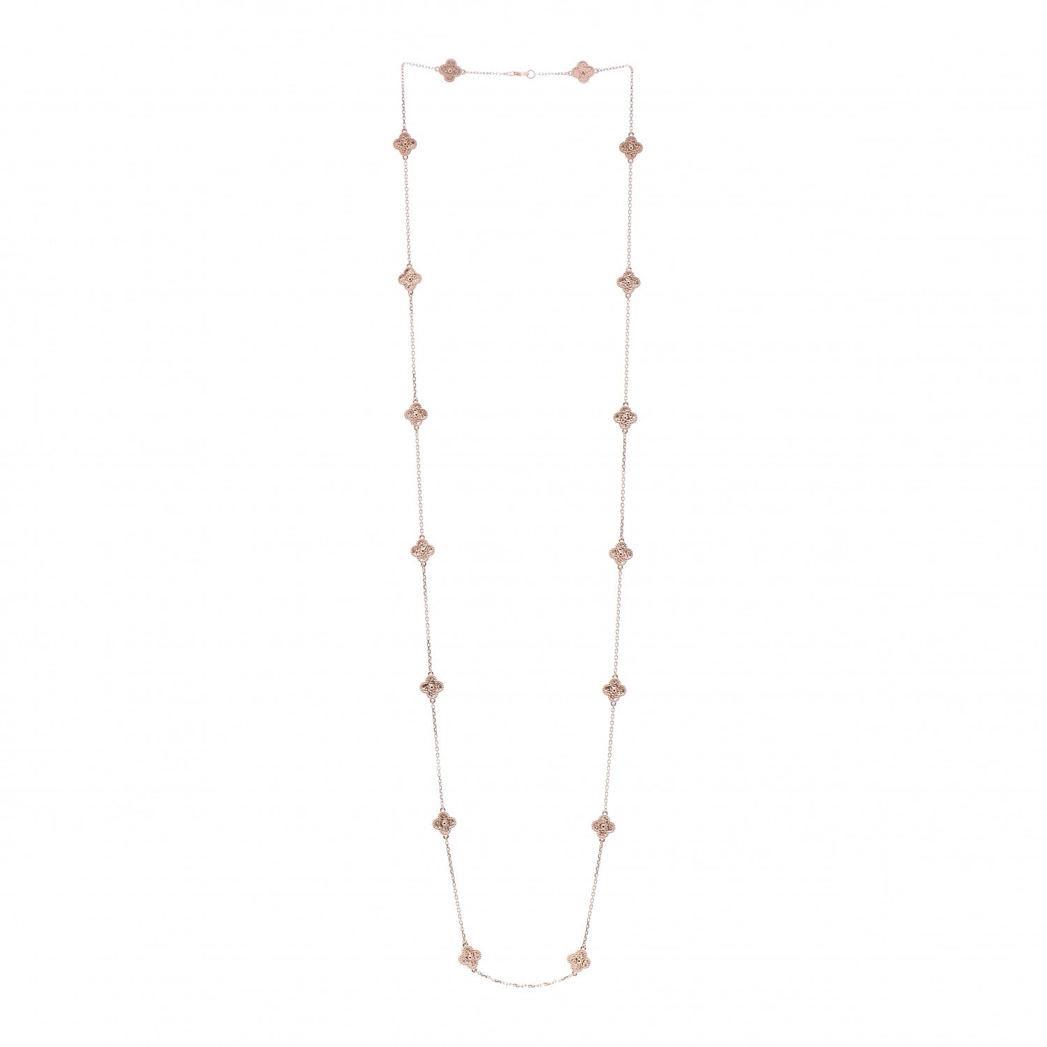 Van Cleef & Arpels 18K Rose Gold 16 Motifs Sweet Alhambra Necklace 3 of 4
