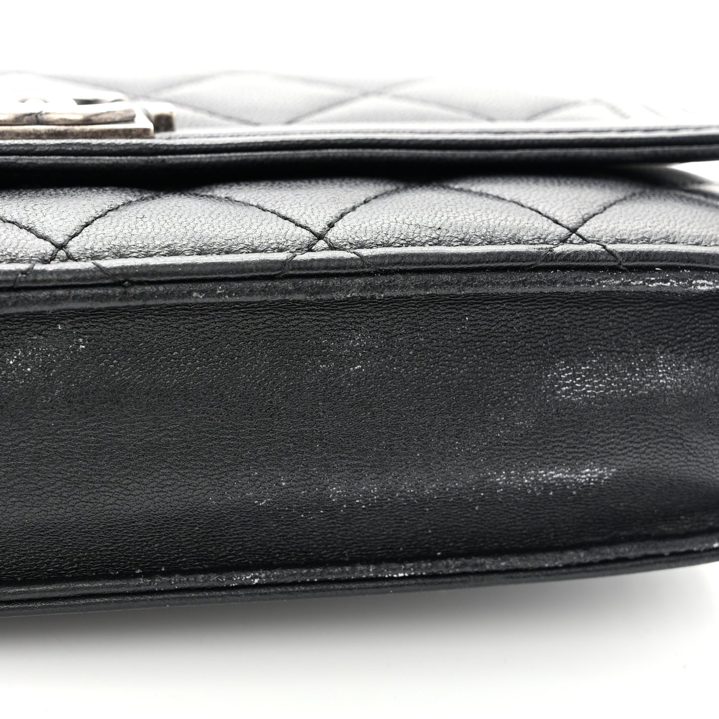Lambskin Quilted Boy Wallet On Chain WOC Black