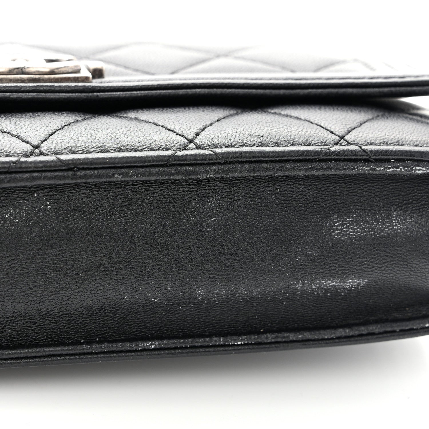 Chanel Lambskin Quilted Boy Wallet On Chain WOC Black 12 of 15