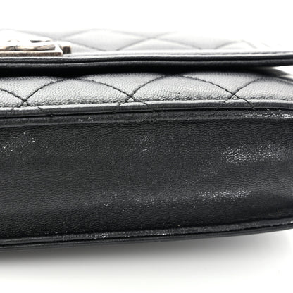 Chanel Lambskin Quilted Boy Wallet On Chain WOC Black 12 of 15