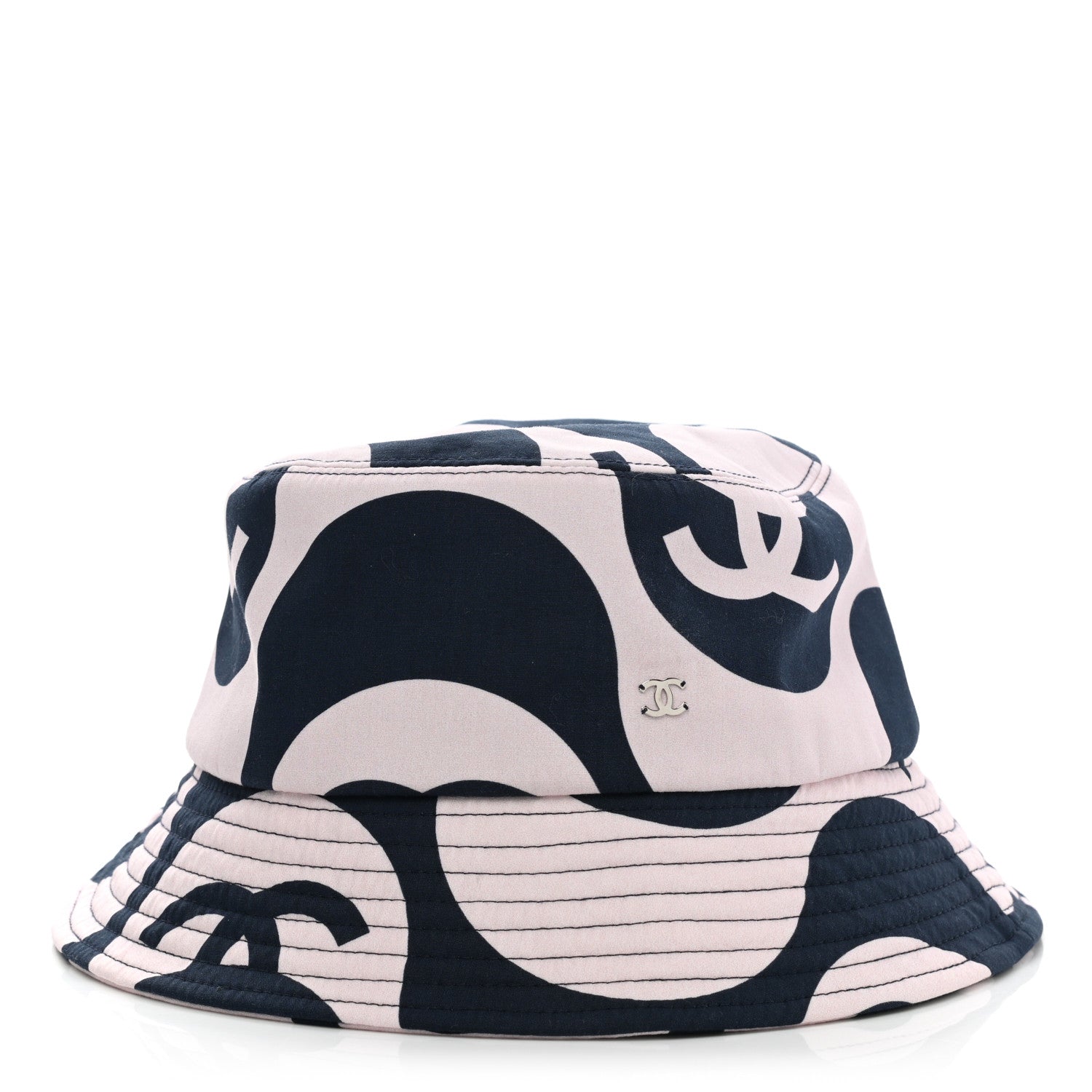 Chanel Cotton CC Bucket Hat L Navy Ivory 1 of 11