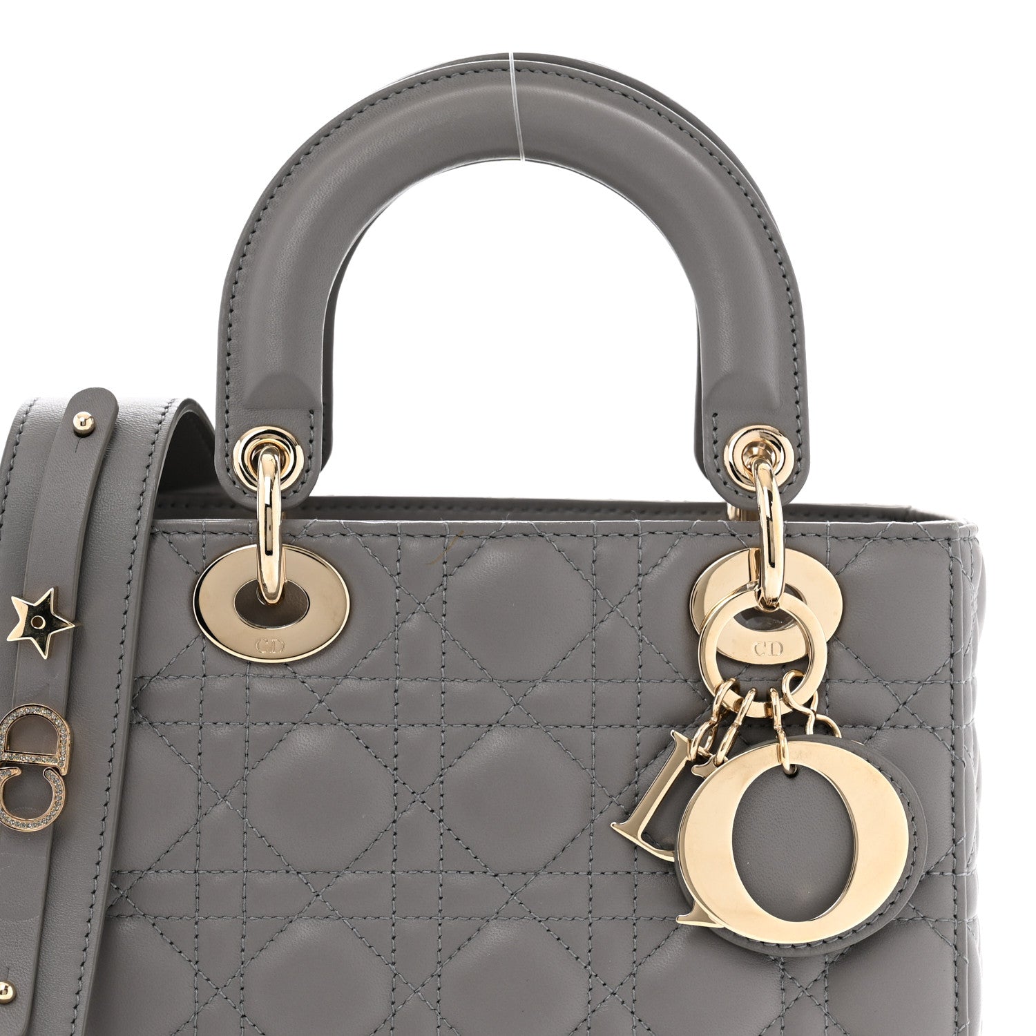 Christian Dior Lambskin Cannage Small My ABCDior Lady Dior Grey 8 of 13