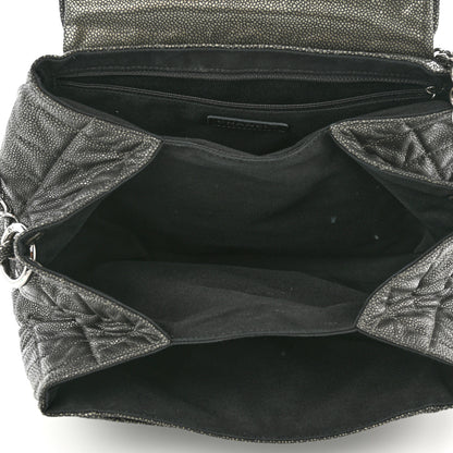 Chanel Metallic Caviar Quilted Timeless Accordion Flap Dark Silver 7 of 12