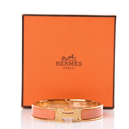 Hermes Enamel Narrow Clic Clac H Bracelet GM Peach Melba 5 of 5