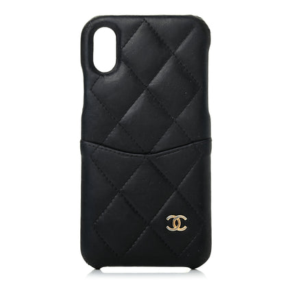 Chanel Lambskin Quilted iPhone X Case Black 1 of 4