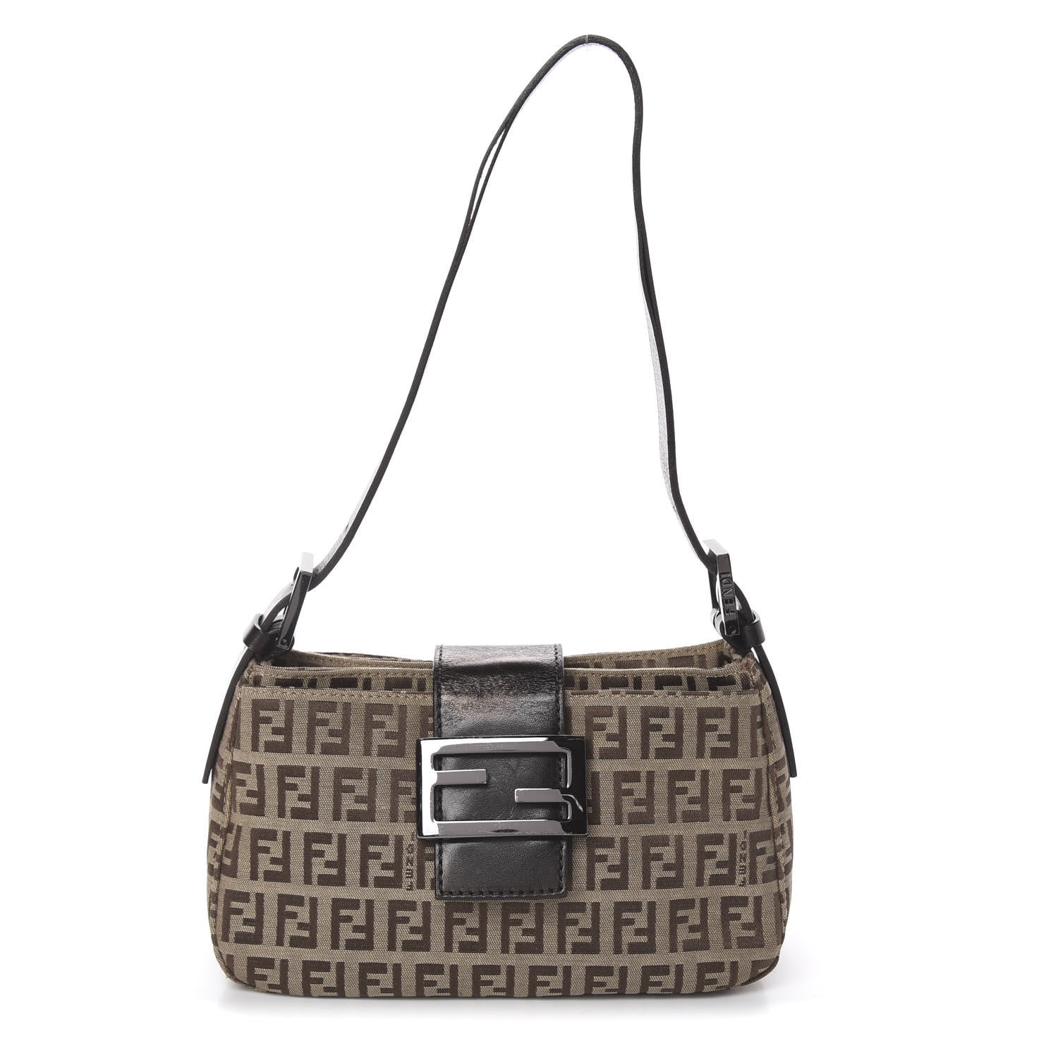Fendi Zucchino Mini Shoulder Bag Dark Brown 1 of 11