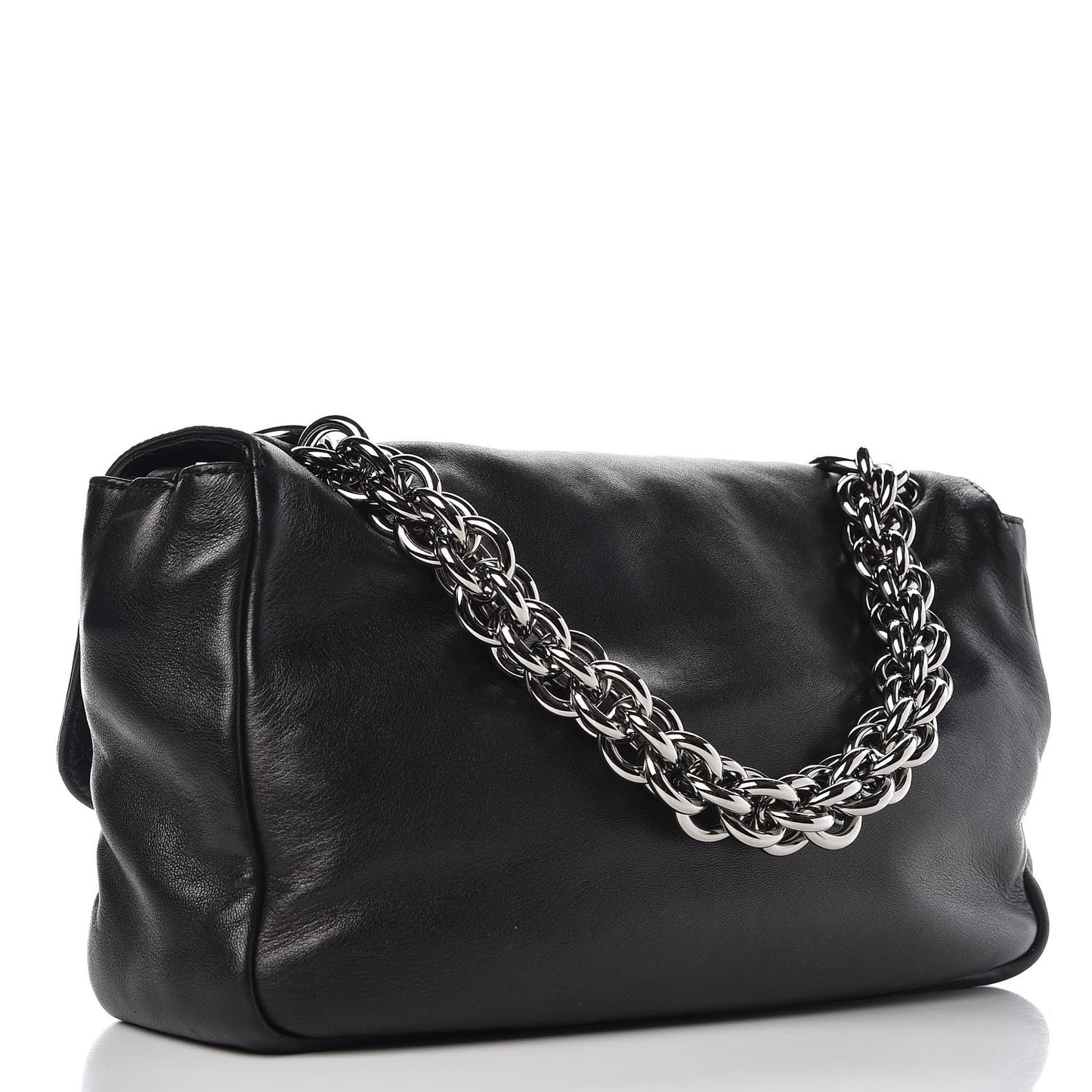 Lambskin Medium Soft and Chain Flap Black