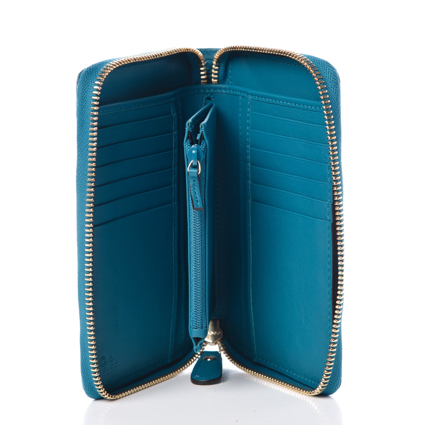 Microguccissima Zip Around Organizer Wallet Deep Cobalt