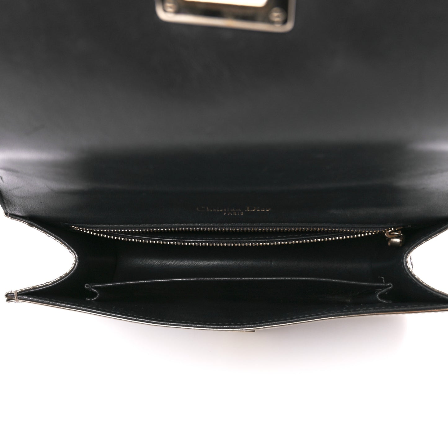 Metallic Patent Micro-Cannage Medium Diorama Flap Bag Silver