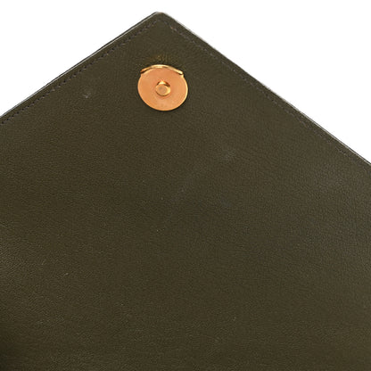 Saint Laurent Sheepskin Matelasse Chevron Monogram Medium College Bag Military Olive 11 of 14