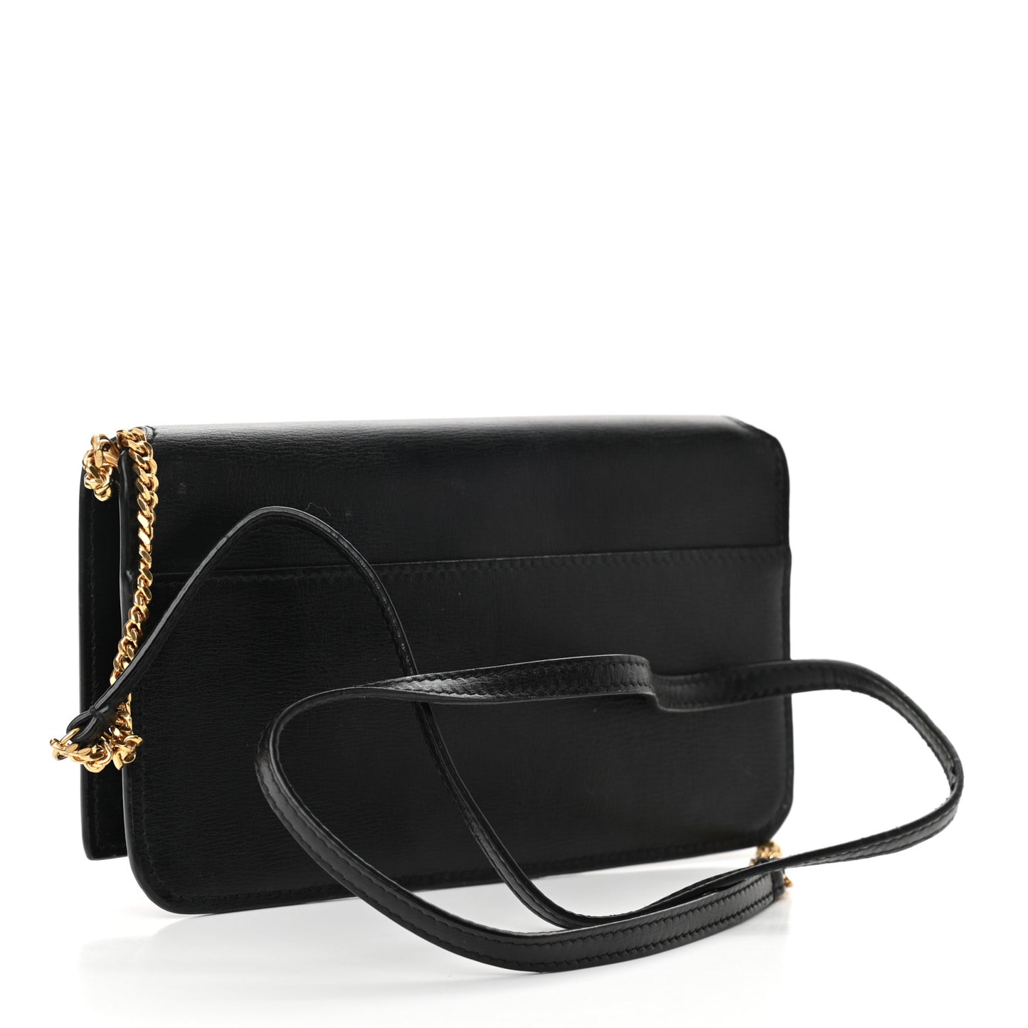 Smooth Calfskin Monogram Phone Holder Crossbody Black