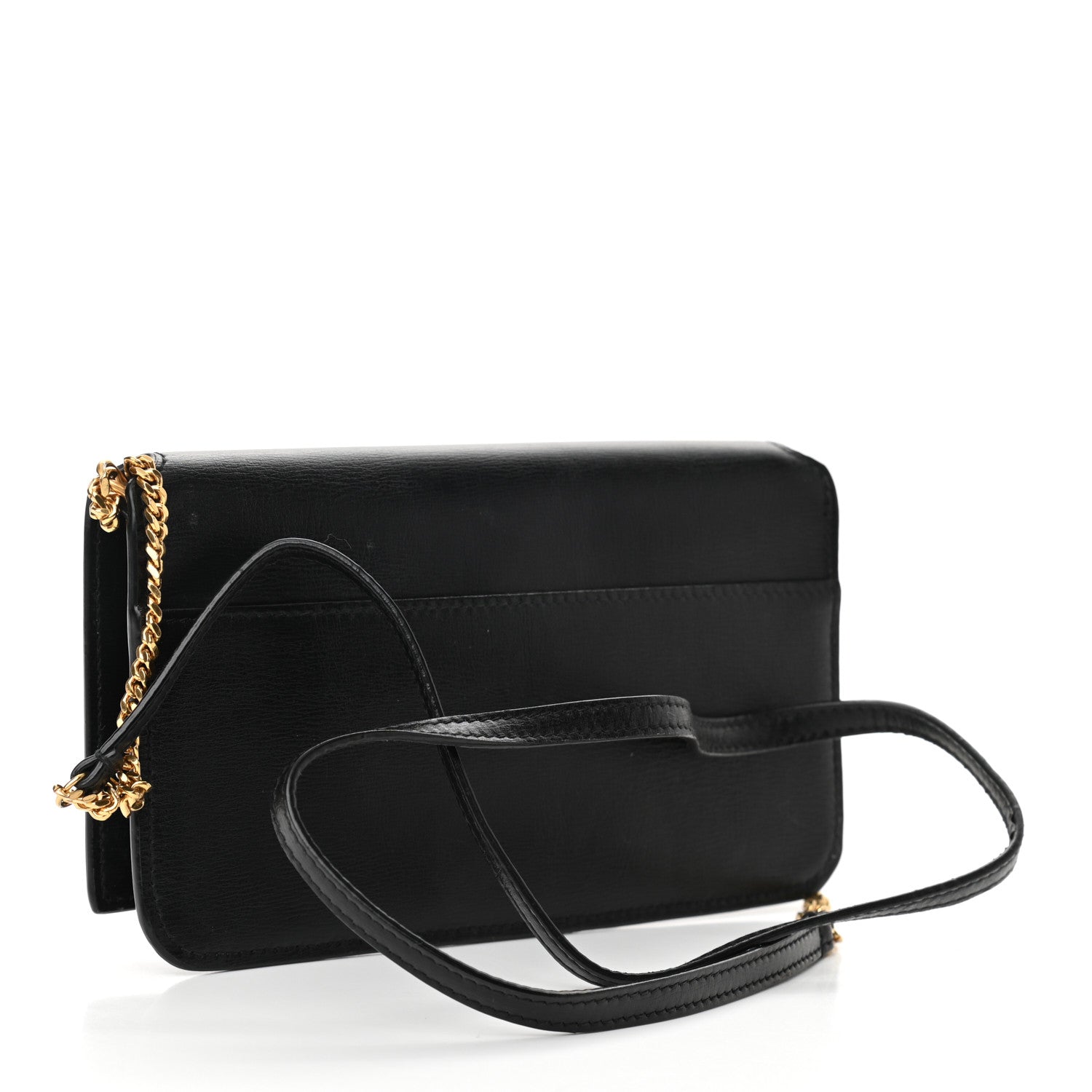 Saint Laurent Smooth Calfskin Monogram Phone Holder Crossbody Black 3 of 10