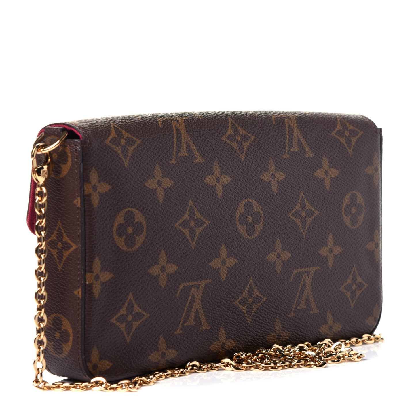 Monogram Pochette Felicie Chain Wallet Fuchsia