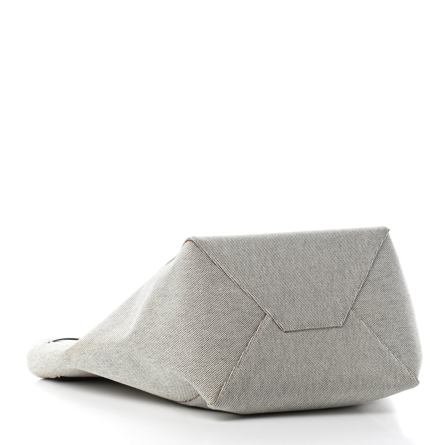 Textured Canvas Small Belt Cabas Phantom Black White