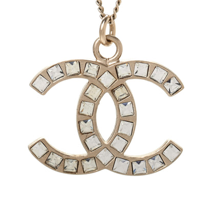 Chanel Baguette Crystal CC Necklace Light Gold 4 of 4