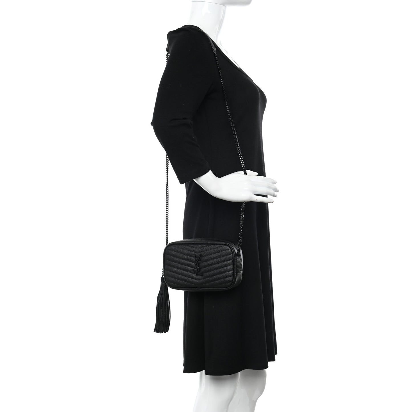 Grain De Poudre Matelasse Monochrome Monogram Mini Lou Camera Bag Black