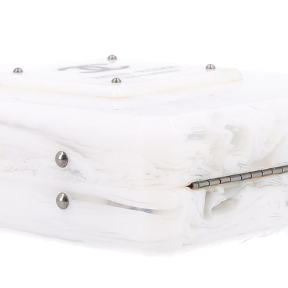 Chanel Marbled Plexiglass Buonasera Perfume Bottle Clutch White 8 of 9