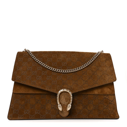 Gucci Suede GG Debossed Large Dionysus Shoulder Bag Brown 1 of 10