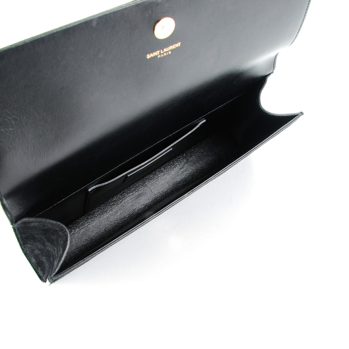 Suede Cassandre Tassel Clutch Black