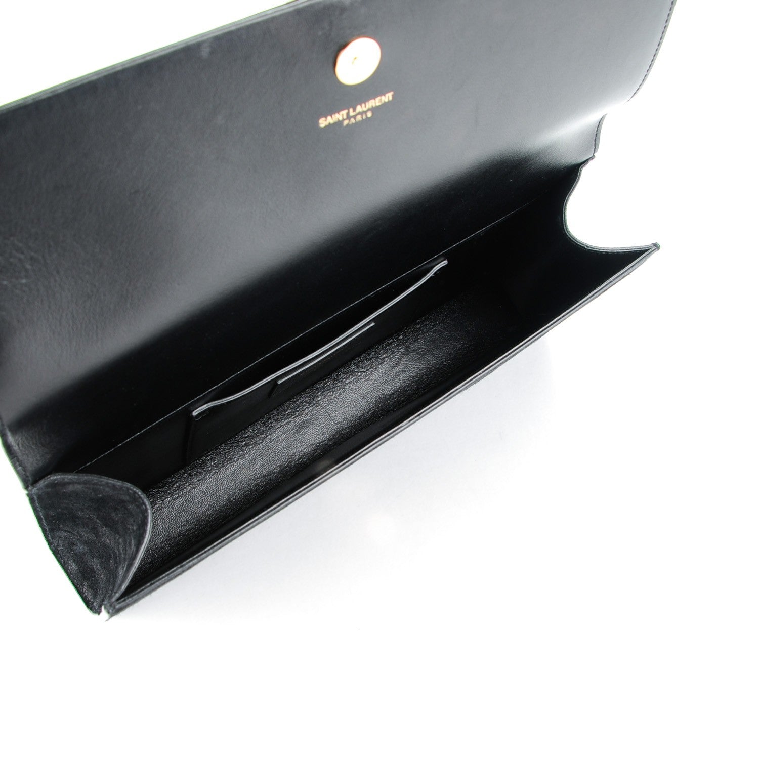Saint Laurent Suede Cassandre Tassel Clutch Black 5 of 8