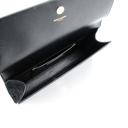 Saint Laurent Suede Cassandre Tassel Clutch Black 5 of 8